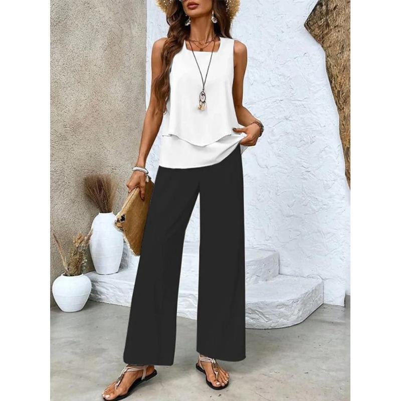 IHUASU Women's Fashion Casual Solid Color Print Pants & Capris Elegant