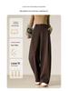 Women's Thick Woolen Bass Pants - Soft, Casual, Loose, Straight-Leg, Slimming, Wide-Leg for Autumn and Winter.