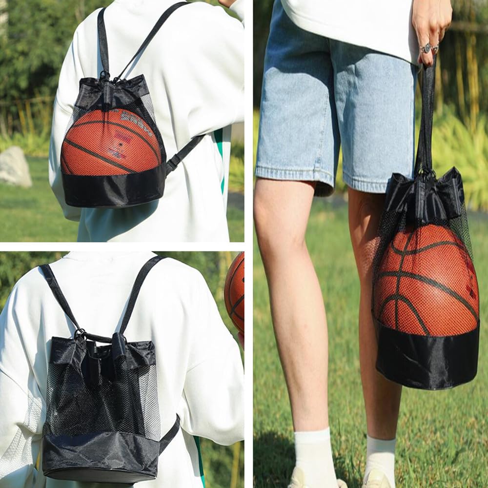 LIKENNY Basketball Bag, Basketball Rucksack, Soccer Pouch Bag, Net Bag,