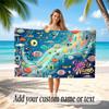 Fish Ocean Theme Beach Towel Personalized Custom Name & Text Soft Quick Dry Beach Towel for Swimming Travel