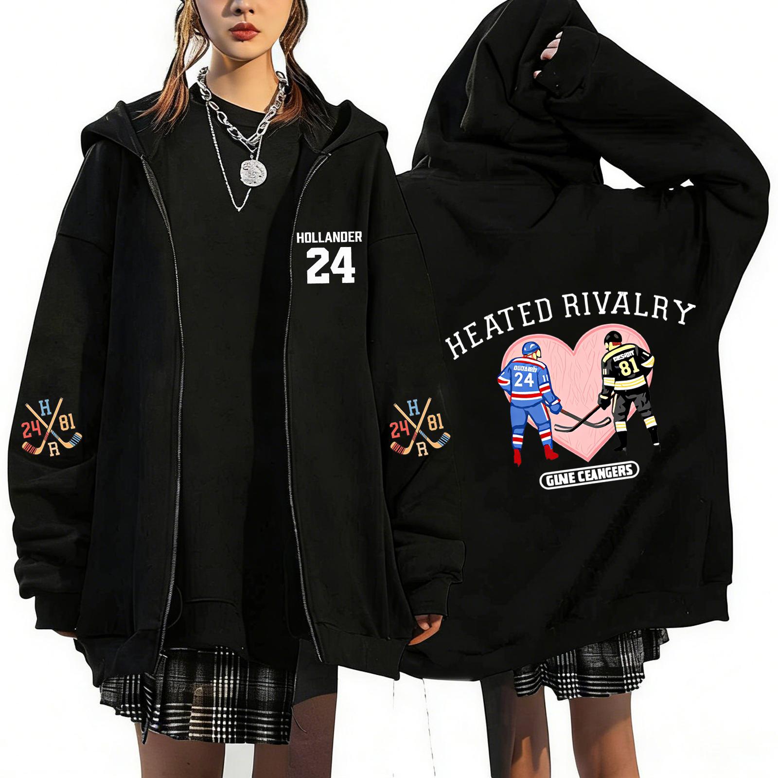 

Women s Casual Fashion Printed Long Sleeve Zipper Hooded Sweatshirt XXXL чорний