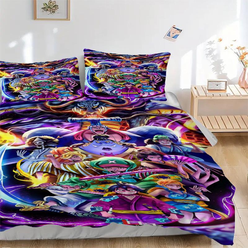 

One Piece: Stampede Poster Bedding Set Comforter Cover Gift for Bedroom,Includes 1 Cover and 2 Pillowcases, No InsertB545 135x200cm