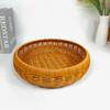 Round Woven Storage Basket Kitchen Vegetables Fruits Organizing Drying Tray PP Material Brown