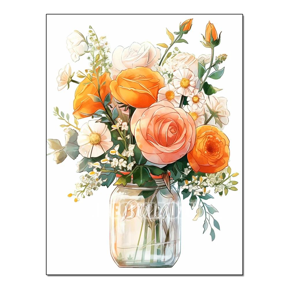 Full Flower Series Diamond Painting Tulip Daisy Diamond Mosaic Embroidery Art Watercolor Picture Handmade Home Decoration Diy