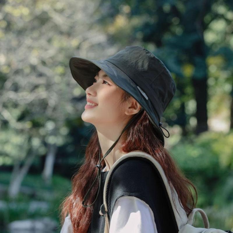 Women Summer Quick-dry Fishermen Hat Casual Outdoor Wide Brim Waterproof Sunshade Bucket Cap Solid Hiking Fishing Sunscreen Hats