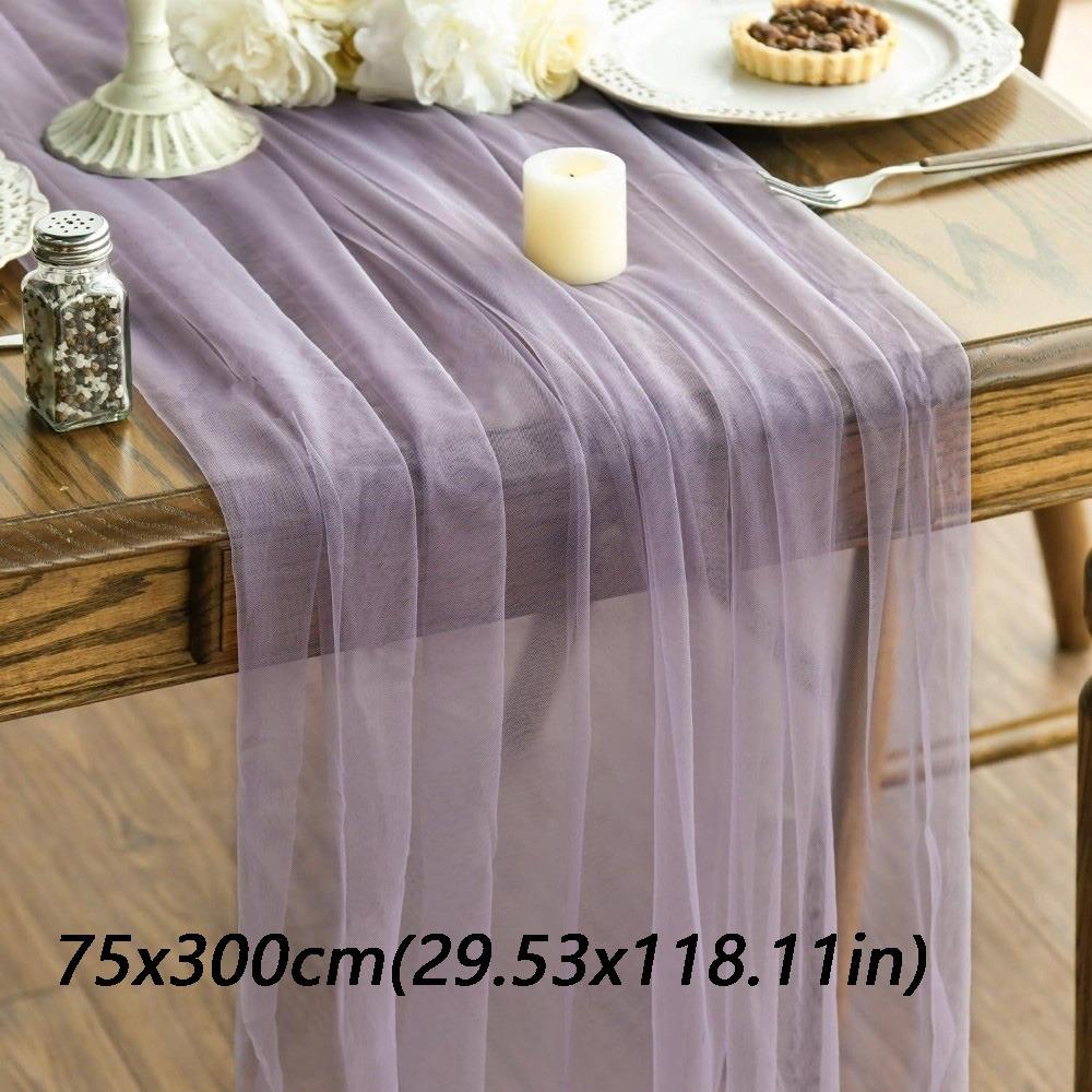 Elegant Tulle Tulle Sheer Table Runner Boho Rustic Chiffon Table Runner  Party Banquet