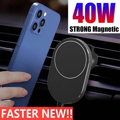 Nová 40W magnetická bezdrátová nabíječka do auta Vhodná pro Magsafe iPhone 12 13 14 15 Pro Max Magnet 15W Qi bezdrátové nabíječky Držák