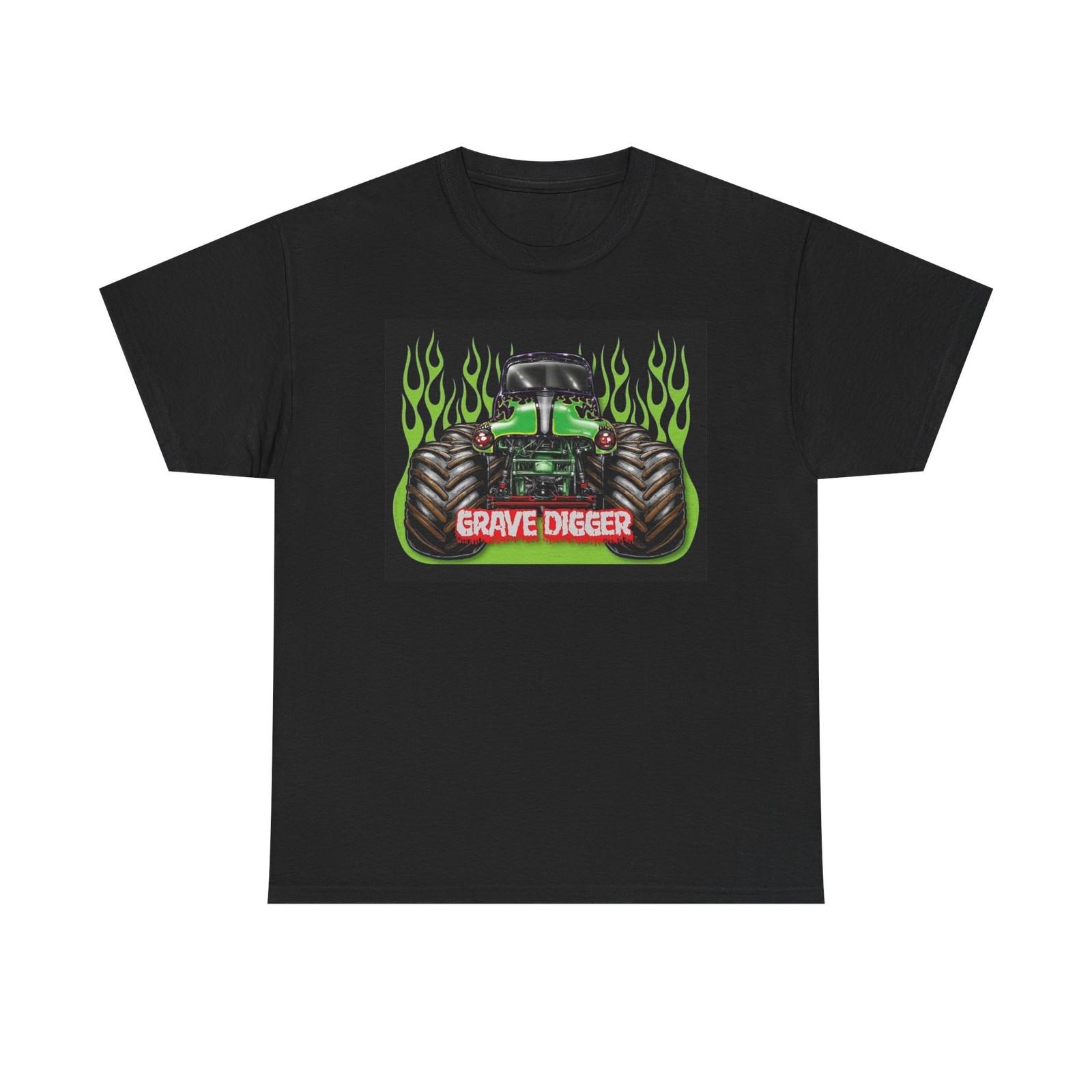 Grave Digger Graphic T Shirt Monster Truck Retro 90s Unisex Heavy Cotton Tee XL
