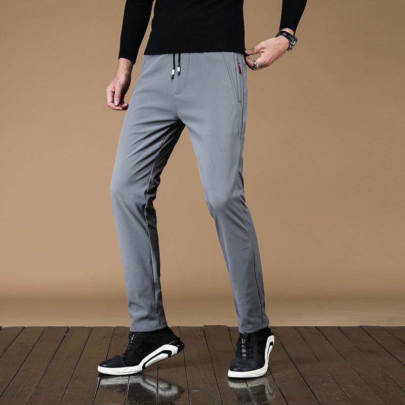 Ice-Silk Casual Trousers for Men Summer Lightweight Quick-Dry Sports Harem Pants Loose-Fit Men's Long Trousers