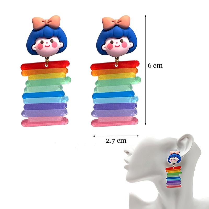 Top Sale Fashion Colourful Dangle Earrings for Women Accessories Stud Earring Pendientes New In Resin Earings