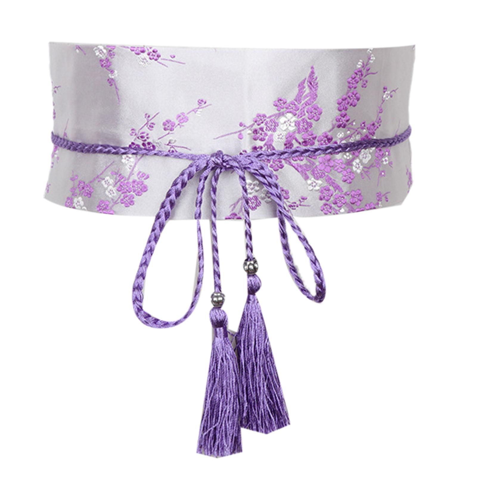 Cornbread Vintage Hanfu-tailleband voor dames, elegante Chinese stijl riem met kwastjes, accessoire voor Hanfu-kleding uit de Han-dynastie. paars