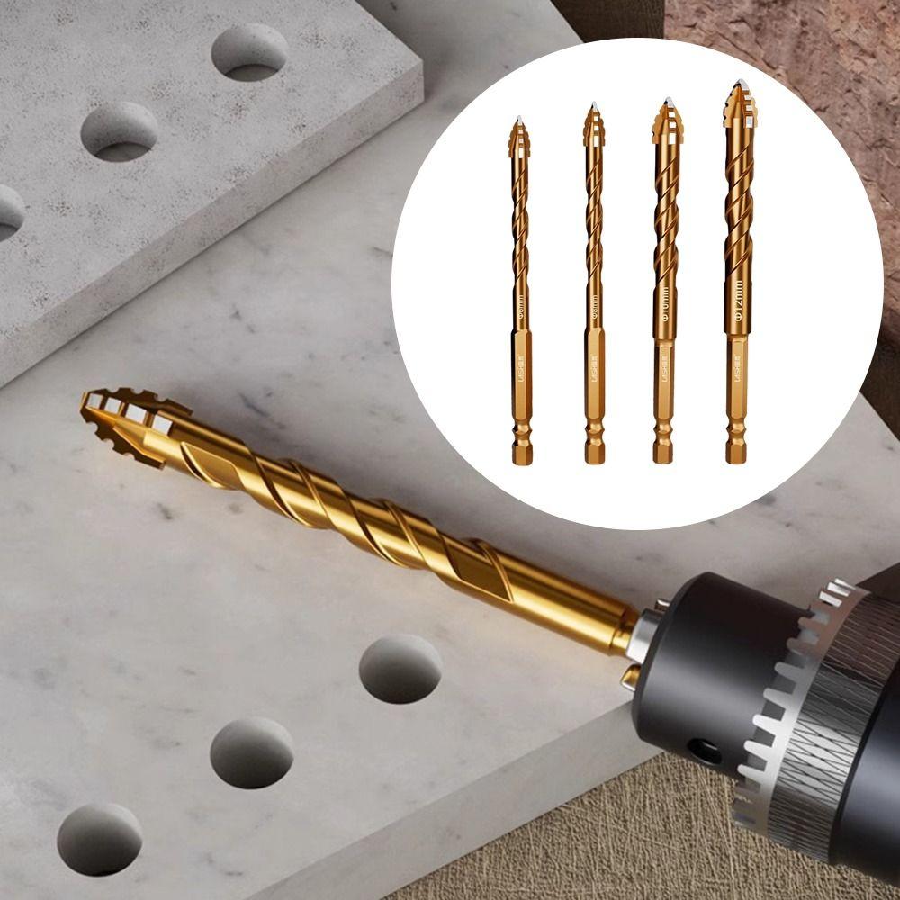 2/3/4/5Pcs Four-Edged Eccentric Drill Bit Skewed Head Concrete Drill Bit Set  Drilling Tool