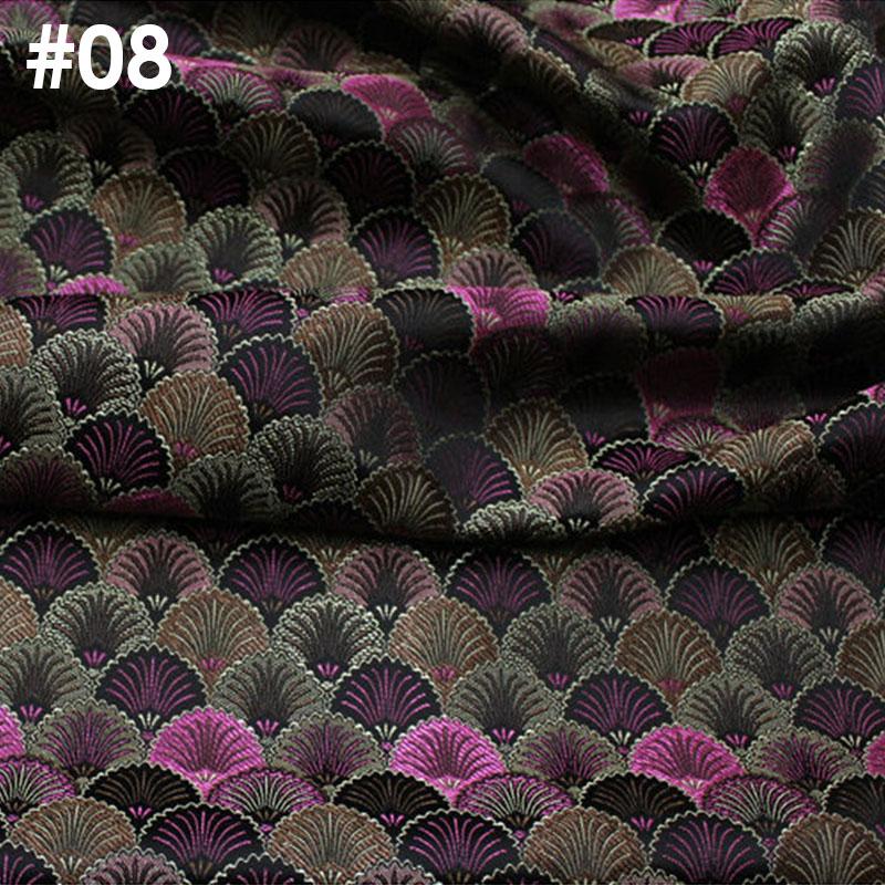 100x75cm Chinese Style Tibetan Mongolian Robe Brocade Jacquard Fabric Retro Silky Satin Fabric For DIY Hanfu Sewing Material