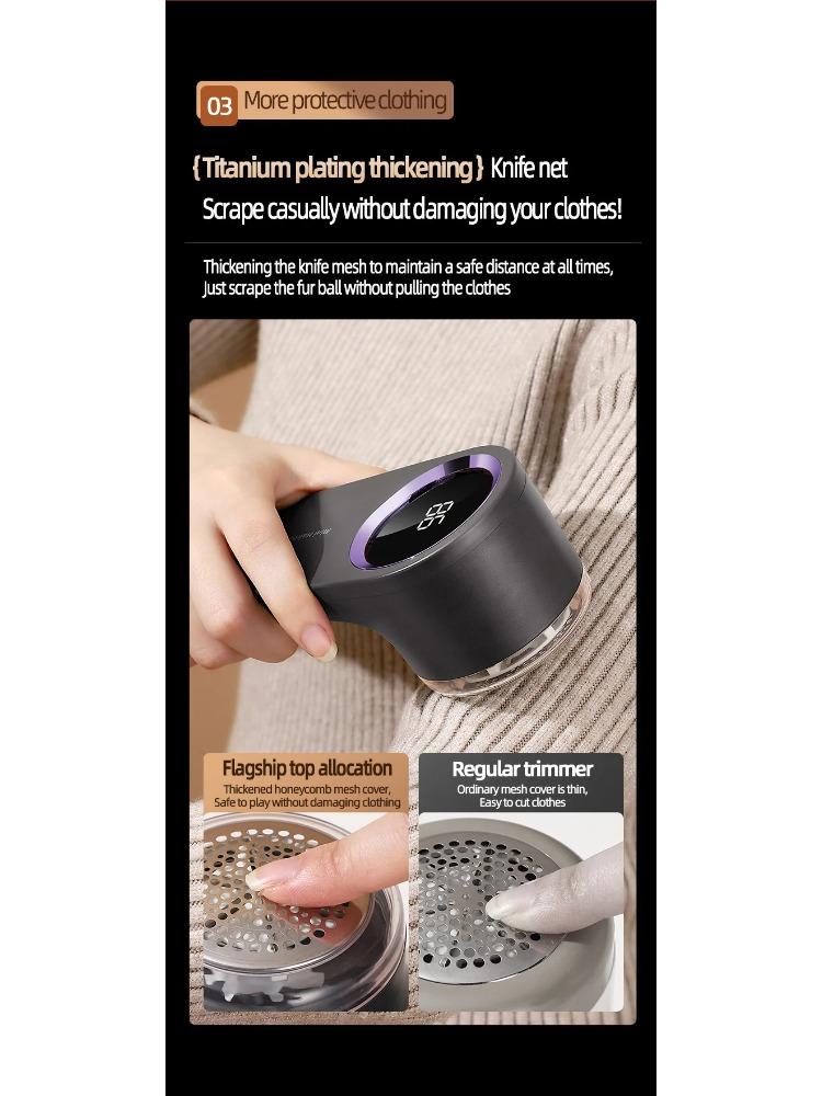 Clothing Hair Dehairing Device LED Portable Digital Electric Particle Hair Dehairing Device USB Rechargeable Felting Removal Dev