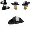 Pirate Hat Costume Accessory With White Feather For Halloween Party And Costume Events