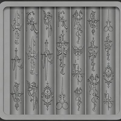 Vintage Nail Art Silicone Mold Gothic Bow Butterfly Heart Flower Pattern Nail Charms Making Molds Diy 3D Embossed Nail Decor