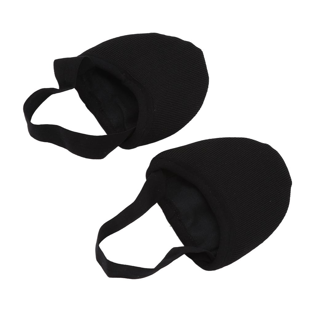 Half Sole Dance Shoe Breathable Stretchy Slip Resistance Half Sole Ballet Slipper for Dance Yoga Practice Black S