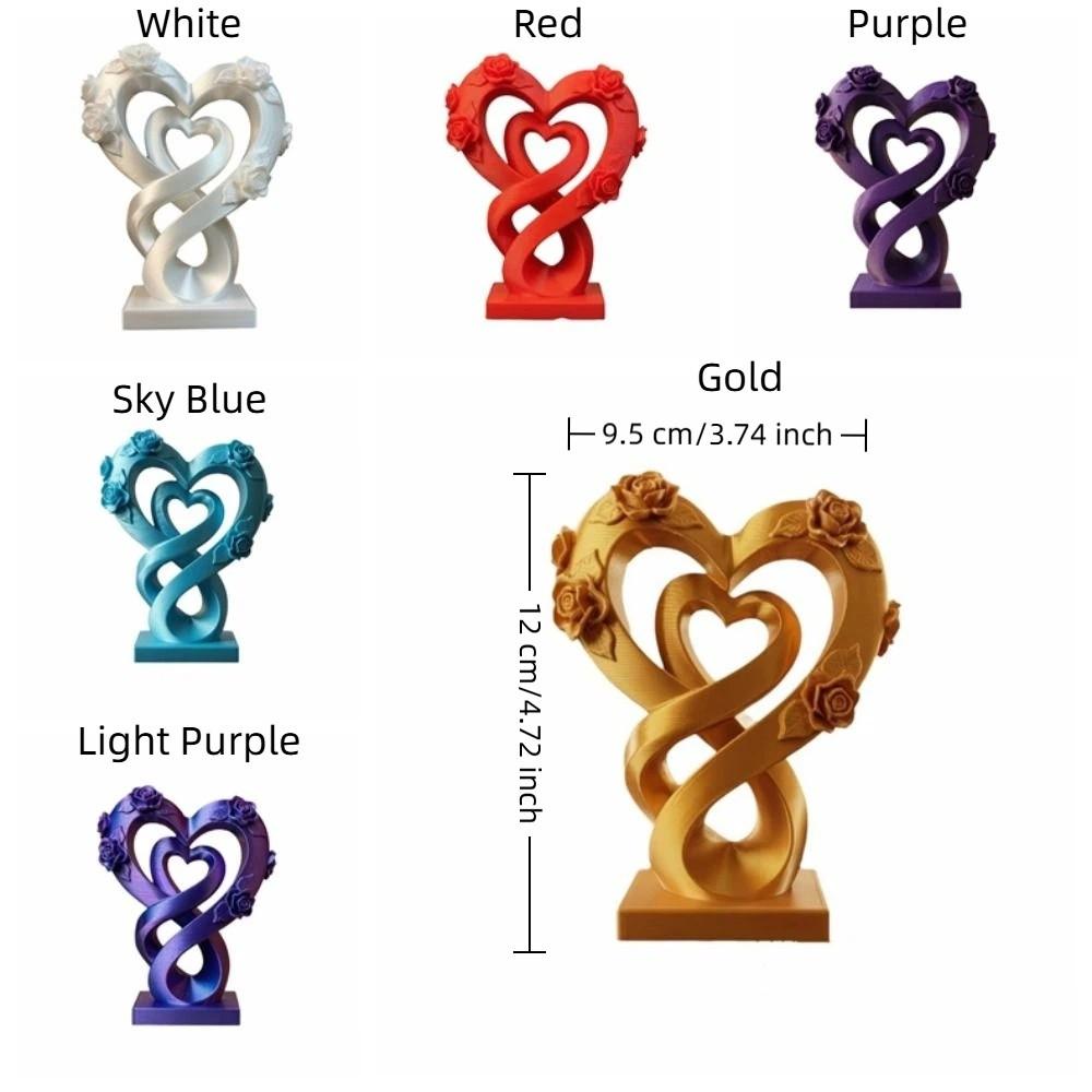 Modernes Herz-Rosen-Ornament Romantisches Herz-Statuen-Ornament Kreatives Liebes-Ornament Valentinstagsgeschenk