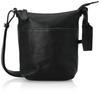 Peaks Peak Cowhide Shoulder Bag, Made In Japan, Women's, Black