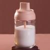 Transparent Kitchen Supplies Glass Spice Jar For Salt Sugar Pepper Powder With Spoon Plastic Seasoning Bottle Salt Storage Box