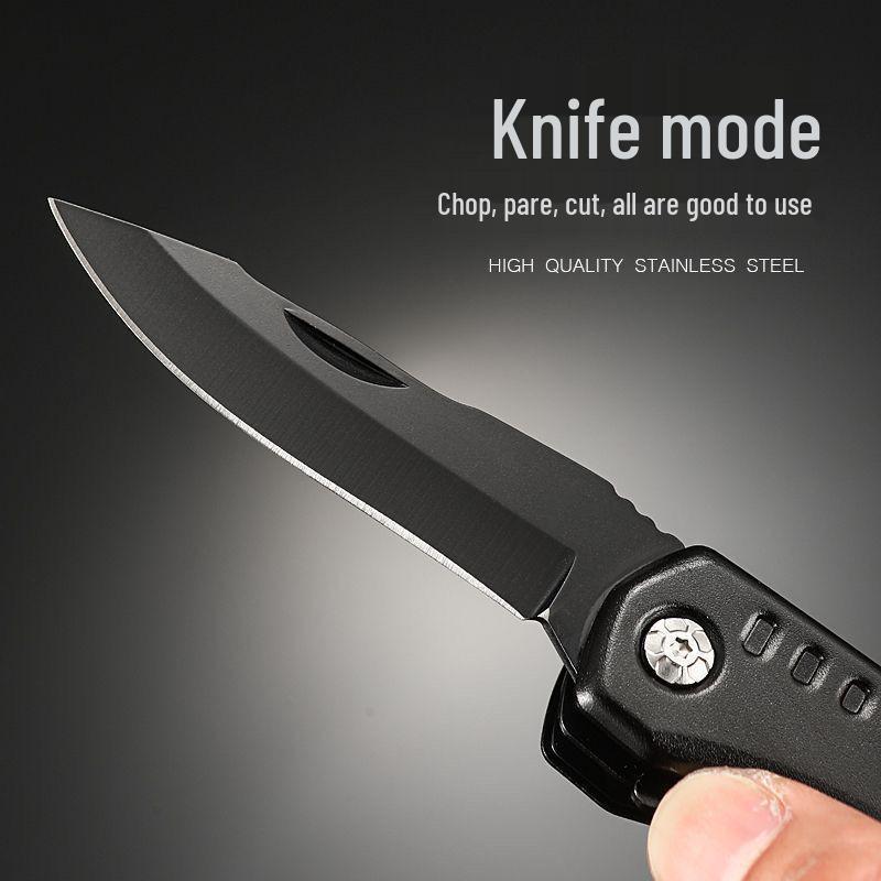 Portable Multi-Tool: Outdoor Wrench, Hammer, Pliers, Self-Defense & Folding Knife with Window Breaker for Camping Emergencies