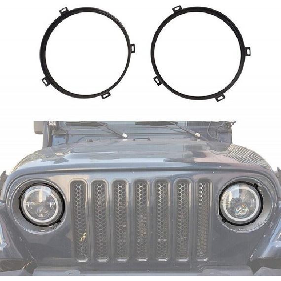 

7 Black Headlight Mount Bracket Holder Ring for Jeep Wrangler JK JKU 2007-2017