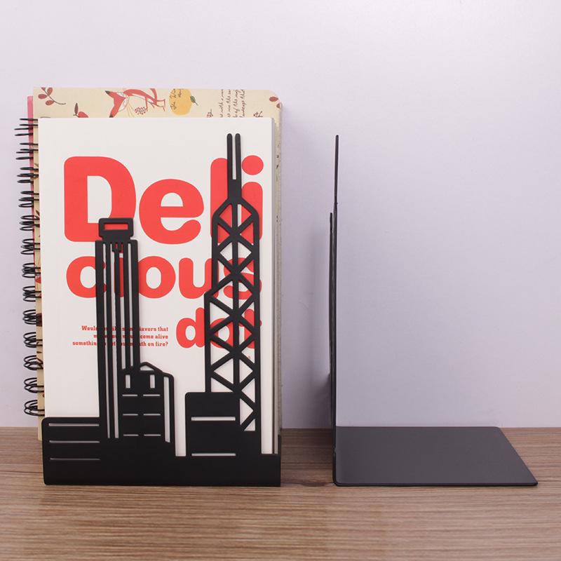 Creative Wrought Iron Metal Book Storage Rack and Personalized Hollowed-Out Bookends