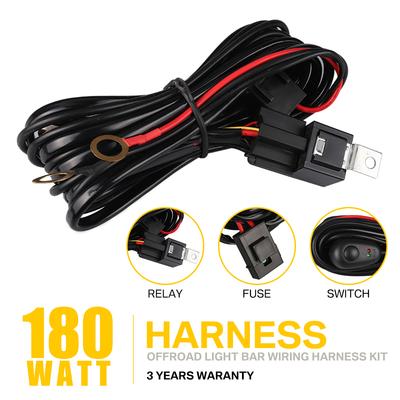 Faisceau de câblage pour feux automatiques LED Relais 40A Interrupteur étanche Marche-Arrêt pour Véhicule tout-terrain Bateaux Navire Voiture Kit de faisceau de câblage