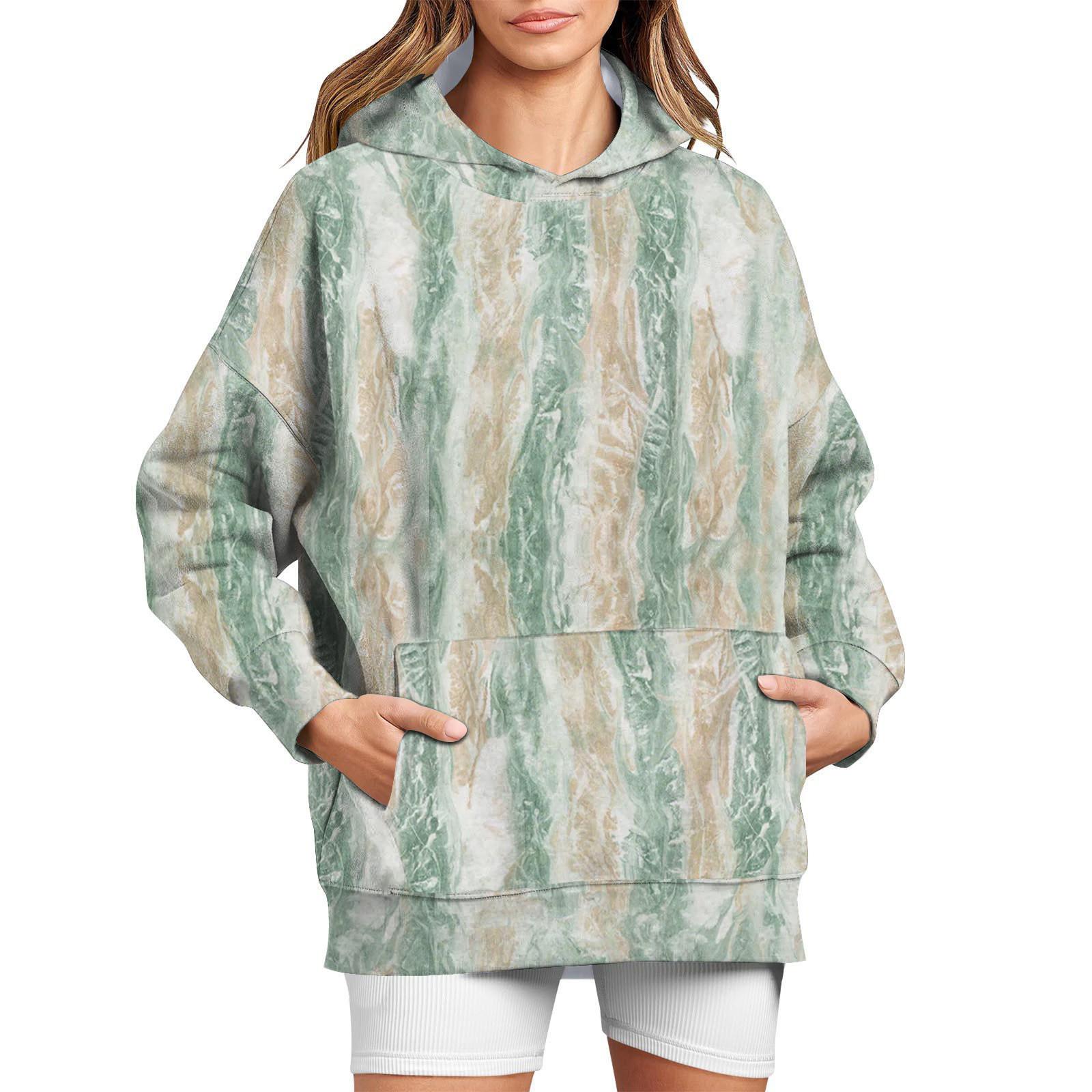 

Women s Printing Sweatshirt Long Sleeve Round Neck Casual Comfortable Loose Lightweight Women s Sweatshirt XXXL зелений