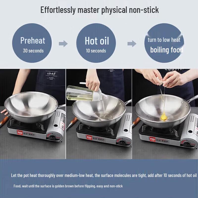 MAXCOOK Triple-Layer Steel Wok