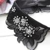 Fashion Cotton Lace Fake Crystal Beads Lace Leaves Detachable Collar Elegant White Color Fake Collar Ladies Blouse