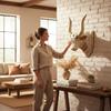 Handicrafted Wooden Bull Head Wall Decor | Indian Nandi Wall Hanging | Home Style Home Decor | Ethnic Wooden Wall Art | Unique Gift Decor