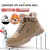 Men's Winter High-Top Steel Toe Safety Boots, Fleece-Lined, Anti-Smash, Anti-Puncture, Wear-Resistant, for Construction Sites