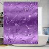 Conjunto de Cortina de Chuveiro Roxo Brilhante Luxuoso Para Decoração de Banheiro Tecido de Poliéster Impresso em 3D Forro de Banho Impermeável Com Argolas