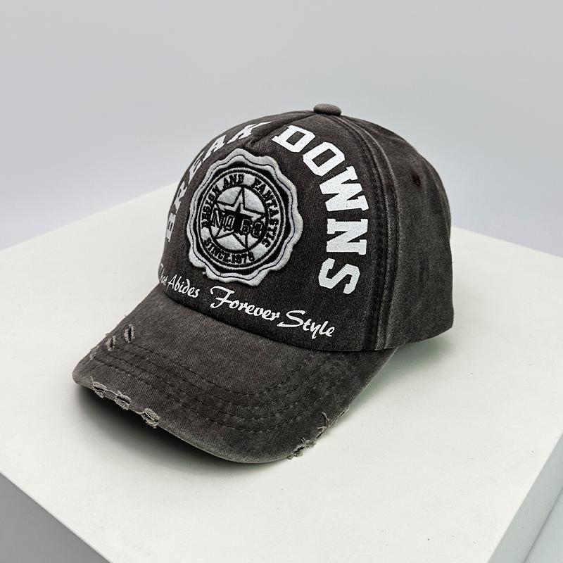 

New Unisex Casual Street Letter Embroidery Baseball Hats Distress Breathable Sunshade Personal Peaked Caps Versatile Ins Fashion 52-60cm