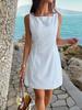 KaiKuo 2026 Spring/Summer Sleeveless Woven Dress - Elegant Solid Color Resort Style