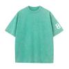 2024 Acid Wash Cotton T Shirt Men's Round Neck Worn-out Short Sleeved T-shirt European American Youth Fashion Sports Casual T-shirt