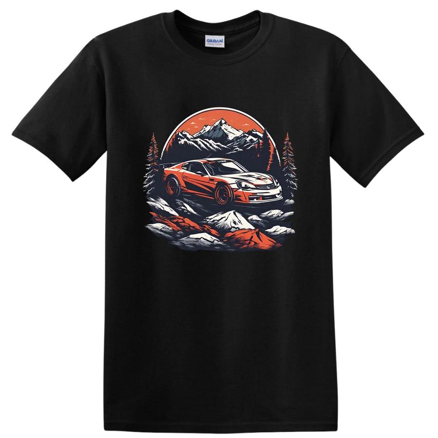 Car Adventure Mountain Landscape T Shirt Graphic Tee for Car Enthusiasts L