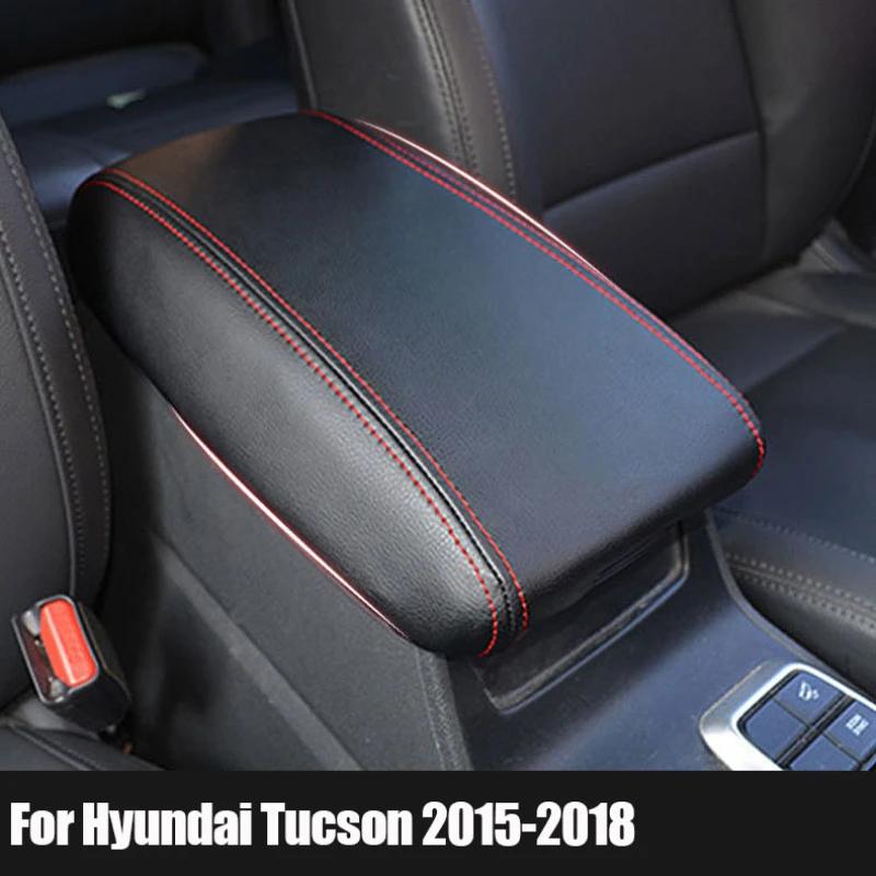 for Hyundai Tucson 2015-2018 Car Interior Accessories Car Central Armrest Box Cover Protective Pu Leather Cover