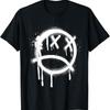 Sad Face Black Graffiti Spray Pattern T Shirt