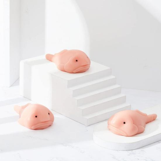 Ugly Fish Slow-Rising Squeeze Toy Soft TPR Fidget for Stress Relief Cute Decompression Gadget for Kids Adults Portable Novelty Gift for Anxiety