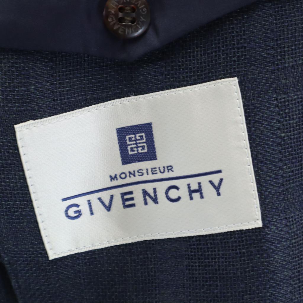 GIVENCHY 90s Linen Old Check Pattern tailored jacket S charcoal Men's Used