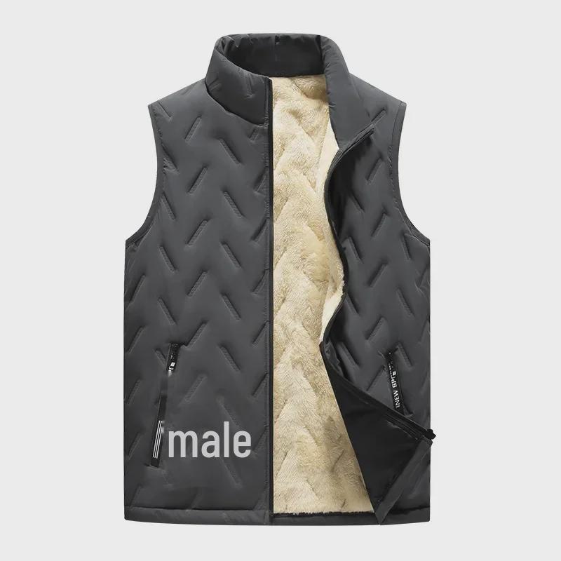 

Двусторонний жилет из овчины на осень и зиму для мужчин среднего возраста — утолщенный, с бархатом, идеально подходит для дедушки. 2XL