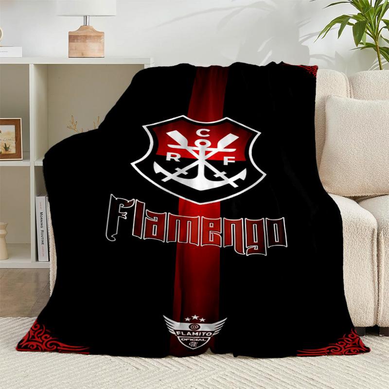 1 pièce Couverture en Flanelle Emblème de Club de Football Cadeau, Convient aux Hommes et aux Femmes, Douce Idéale pour les Lits et le Canapé, Cadeau d'Anniversaire ou de Noël