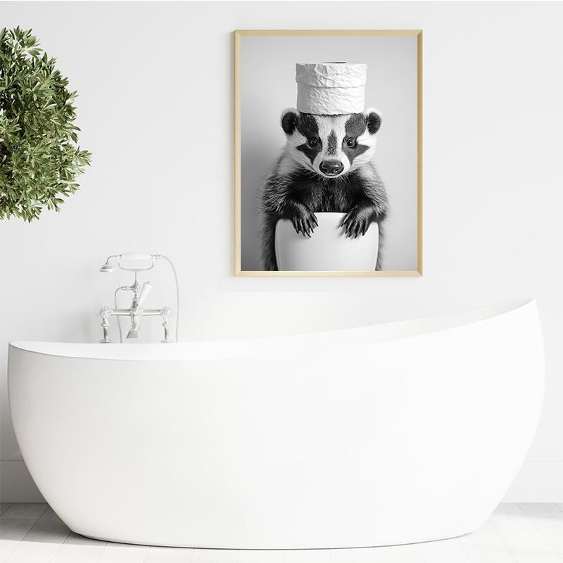 Black and White interesting Cute Animal Posters Squirrel Hedgehog sloth Canvas Painting Wall Art Bathroom Living Room Home Decor