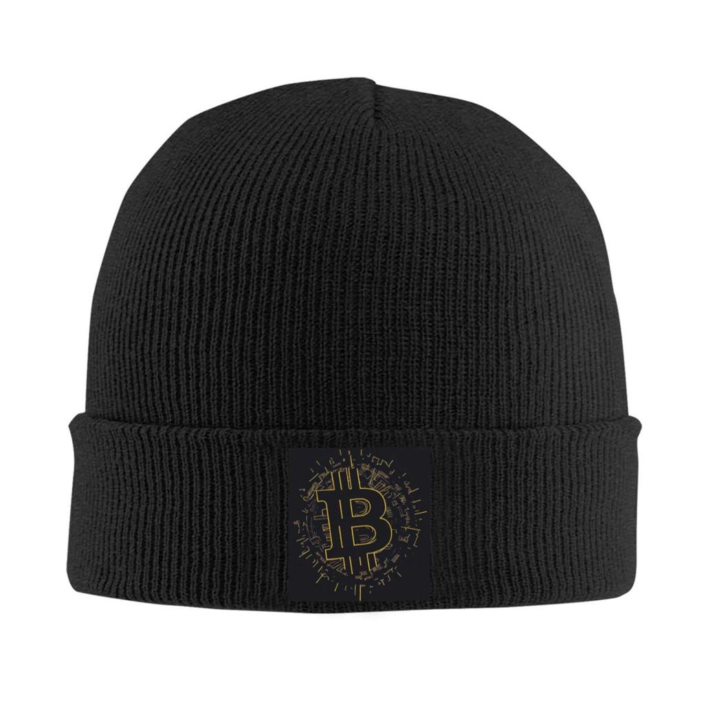 Bitcoin BTC Crypto Currency Warm Knitted Cap Winter Knit Bonnet Hat Skullies Beanies Hip Hop Caps for Unisex