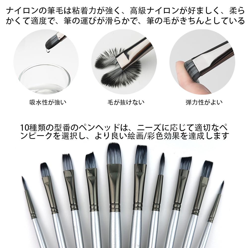 MILANQW Oil Painting Face Brushes for Plastic Model Watercolor Acrylic Japanese Flat and Round Soft Line Set and Brushes, Painting, Painting,