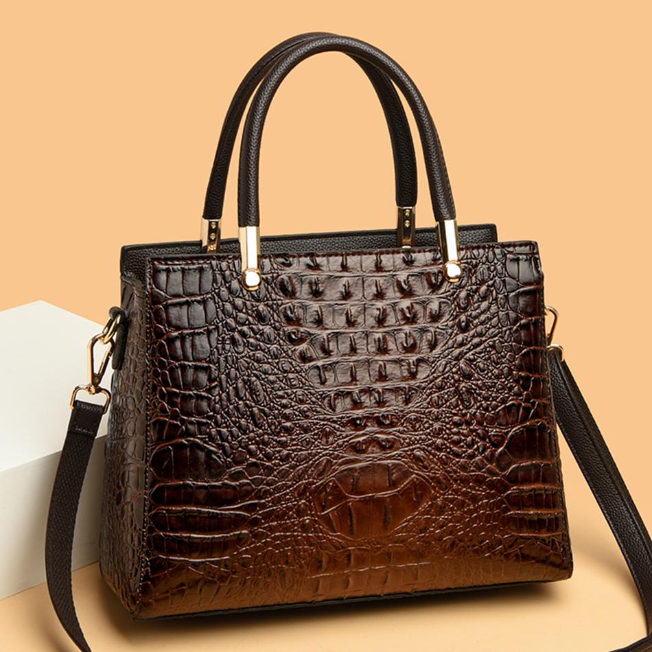 Crocodile Pattern Women's Handbag High Quality Leather Ladies Shoulder Messenger Bags Sac