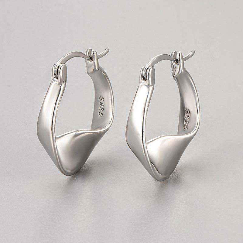 925 Sterling Silver Earrings For Women Trendy Gold Color Geometric Earring Jewelry Prevent Allergy Party Accessories Gift
