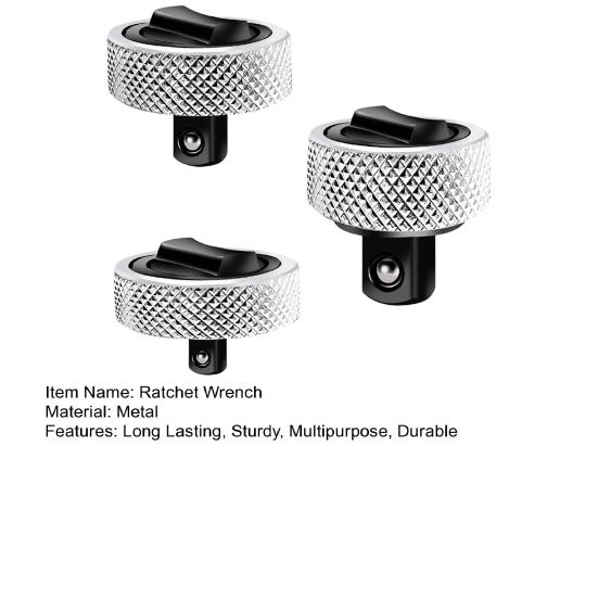 3Pcs Mini Ratchet Handle Durable Construction Wrench Set with Knurled Widely Used Compact Portable